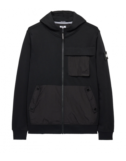 Weekend Offender Daponte Zip Through Hoodie Black