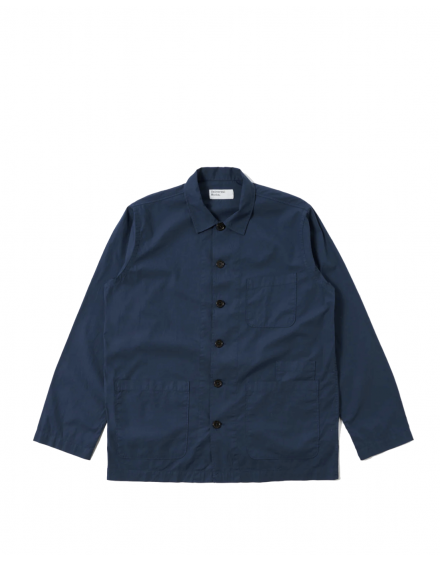 Universal Works Bakers Overshirt in Navy Organic Fine Poplin