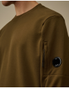 C. P. Company Diagonal Raised Fleece Crewneck Lens Sweatshirt
