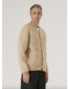 Universal Works Cardigan In Black Wool Fleece