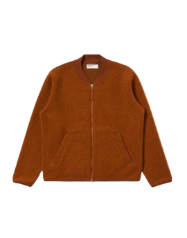 Universal Works Wool Fleece Zip Bomber Rust