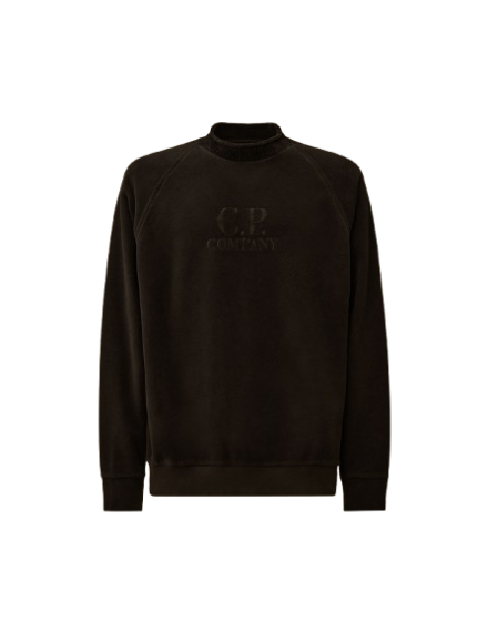 C.P. Company Brushed Emerized Diagonal Fleece Mockneck Sweatshirt