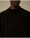 C.P. Company Brushed Emerized Diagonal Fleece Mockneck Sweatshirt
