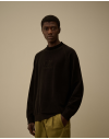 C.P. Company Brushed Emerized Diagonal Fleece Mockneck Sweatshirt
