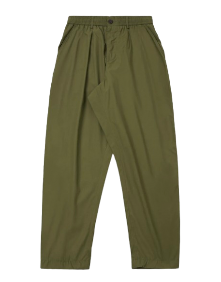 Universal Works Pleated Track Pant in Black Recycled Polytech