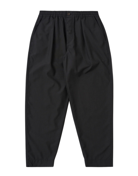 Universal Works Pleated Track Pant in Black Recycled Polytech