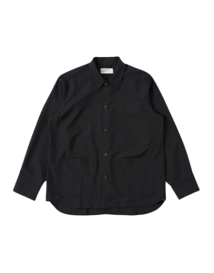 Universal Works Bakers Overshirt in Navy Organic Fine Poplin