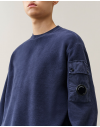 C.P. Company Brushed Emerized Diagonal Fleece Mockneck Sweatshirt