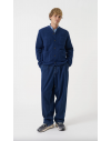 Universal Works Cardigan In Black Wool Fleece